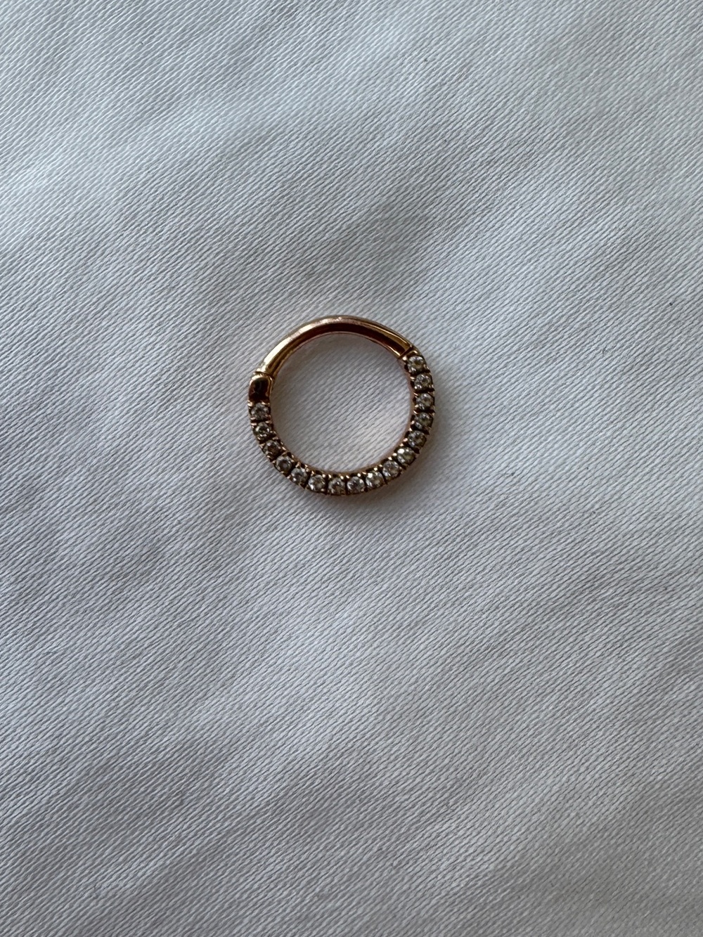 14k Rose Gold Pavé Septum Ring - Women Jewelry